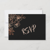 銅と黒の結婚式 RSVP (裏面)