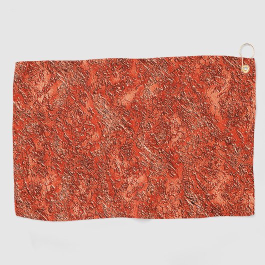 銅に赤い（鳥）ショウジョウコウカンチョウの小さな溝のテクスチャ ゴルフタオル (横)