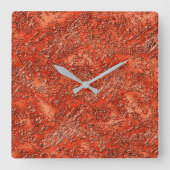 銅に赤い（鳥）ショウジョウコウカンチョウの小さな溝のテクスチャ スクエア壁時計 (正面)