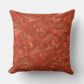 銅に赤の（鳥）ショウジョウコウカンチョウに小さな溝のテクスチャ クッション (正面)