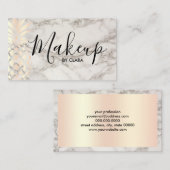 銅のばら色の金ゴールドのパイナップル大理石のメーキャップアーティスト 名刺 (正面/裏面)