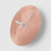 銅のばら色の金ゴールドの金属ガラス灰色のミニマル ラウンド壁時計 (傾斜)