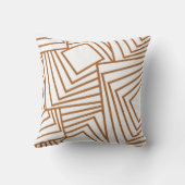 銅のアクセントのお洒落で幾何学的なパターン白 クッション (裏面)