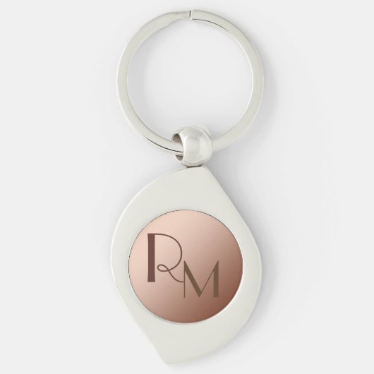 銅のイニシャル キーホルダー (正面)