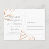 銅のエレガントコンチシェルウェディング日付を保存 案内ポストカード (裏面)