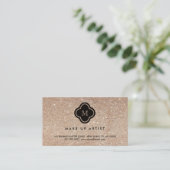 銅のグリッターはカードクローバーのプロフィール光っています 名刺 (スタンド正面)