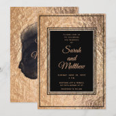 銅のゴールドのウェディングインビテーションセット 招待状 (正面/裏面)