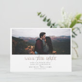 銅のタイポグラフィ写真の結婚式の日付を保存 招待状 (スタンド正面)