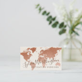 銅のタンブラウン旅行世界地図 名刺 (スタンド正面)