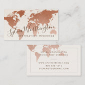 銅のタンブラウン旅行世界地図 名刺 (正面/裏面)