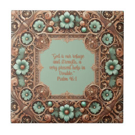 銅のターコイズフィラーツフレーム聖書の詩 タイル