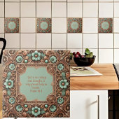 銅のターコイズフィラーツフレーム聖書の詩 タイル