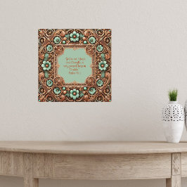 銅のターコイズフィラーツフレーム聖書の詩 ポスター