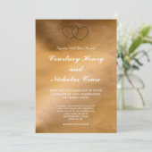 銅のハートの結婚式招待状 招待状 (スタンド正面)