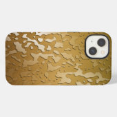 銅のブラシ仕上げの金属上の水滴 iPhoneケース (裏面横)