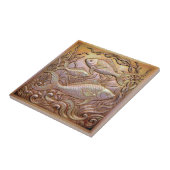 銅のメタリックな虹彩の魚 ID1223 タイル (側面)