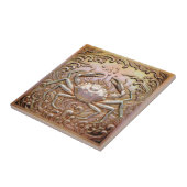 銅のメタリックな虹彩色のカニ ID1223 タイル (側面)