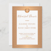 銅のメタリックな輝きがエレガントなモノグラム　リハーサルディナー 招待状 (正面)