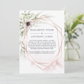 銅のユーカリの幾何学的デザイン縮小ゲストリスト 案内状 (スタンド正面)