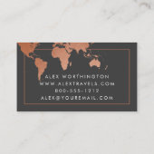 銅の世界地図の専門の海外旅行 名刺 (裏面)