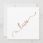 銅の優雅な筆記体 & 編集可能な白 | 結婚式 招待状 (裏面)