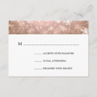 銅の冬の不思議の国エレガントな結婚RSVP 出欠カード