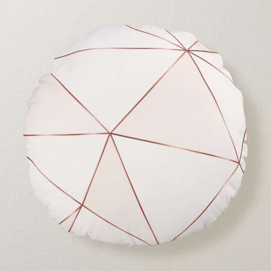 銅の多角形テクスチャ(青銅の滑空) ラウンドクッション (正面)