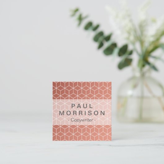 銅の幾何学的なパターン正方形の名刺 スクエア名刺 (スタンド正面)