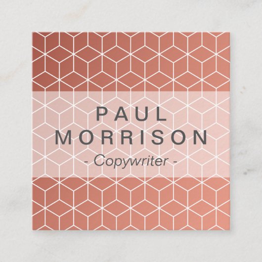 銅の幾何学的なパターン正方形の名刺 スクエア名刺 (正面)