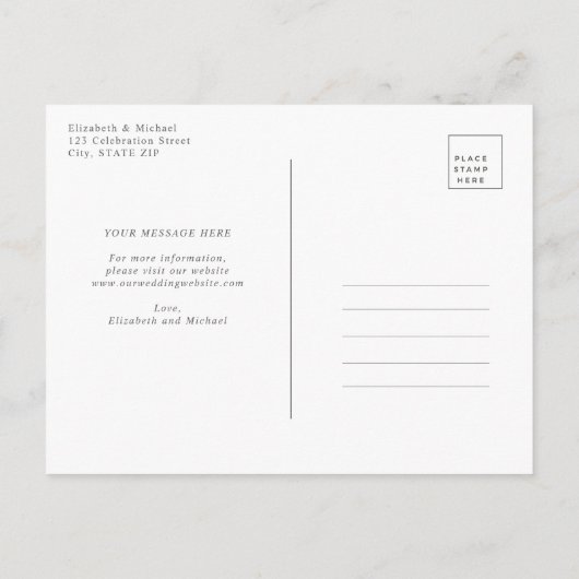 銅の幾何学的なピンクの花の延期日付 案内ポストカード (裏面)