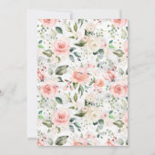 銅の幾何学的な大理石とピンクの花のウェディング 招待状 (裏面)