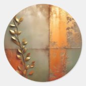 銅の擦り切れたテクスチャード金属 ラウンドシール (正面)