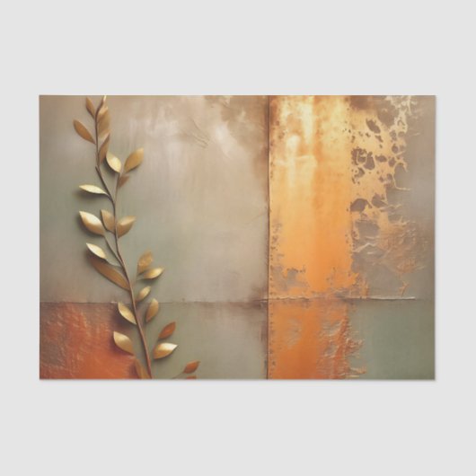 銅の擦り切れたテクスチャード金属 薄葉紙 (正面)