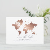 銅の水の色の世界地図結婚の数 案内状 (スタンド正面)