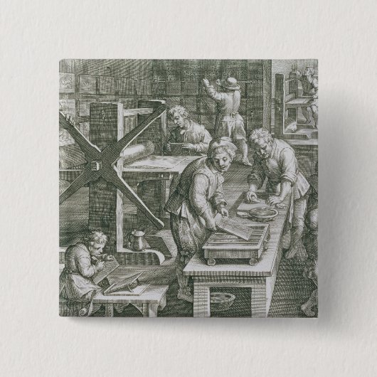 銅の版木、銅版、版画の発明は、めっきします20をからの「 缶バッジ (正面)