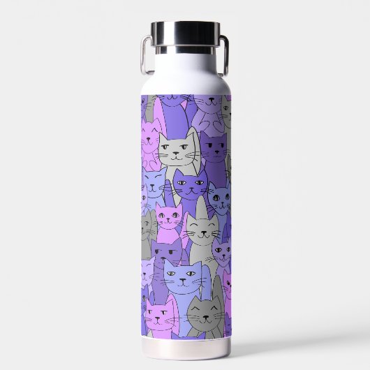 銅の真空絶縁された多くの紫色の猫 ウォーターボトル (正面)