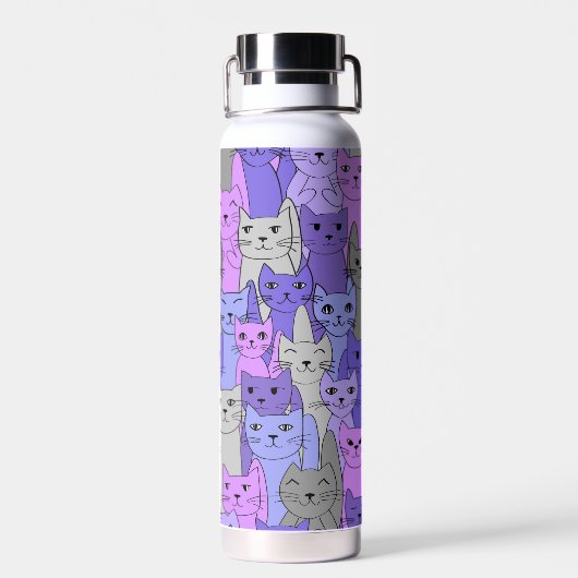 銅の真空絶縁された多くの紫色の猫 ウォーターボトル (背面)