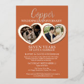 銅の結婚記念日7thパーティー6の写真 箔招待状 (正面)