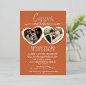 銅の結婚記念日7thパーティー6の写真 箔招待状 (立ち正面)