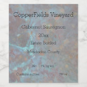 銅の背景抽象芸術青 ワインラベル (シングルラベル)