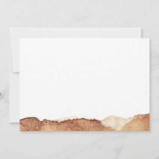 銅の色モダンのシンプル結婚式の日付を保存 セーブザデート (裏面)