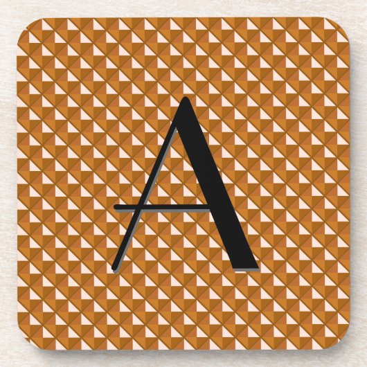 銅の色、メタリックな外観、スタッズグリッド コースター (正面)