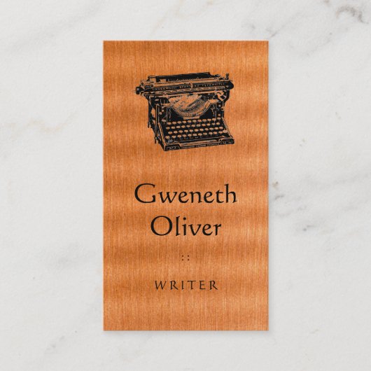 銅の質の執筆機械をタイプして下さい 名刺 (正面)