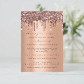 銅の輝きが滴るローズゴールドの ブライダルシャワー 16th 招待状 (スタンド正面)