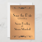 銅の輝きを保存する マグネット招待状 (正面)