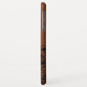 銅の金属背景に黒い曼荼羅 Case-Mate iPhoneケース (裏面/左)