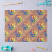 銅の鉄片のヘ音記号の虹のパズルの球 薄葉紙 (クラフト)