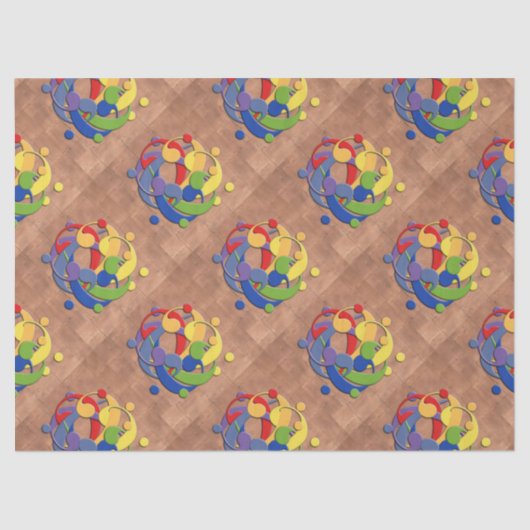 銅の鉄片のヘ音記号の虹のパズルの球 薄葉紙 (正面)