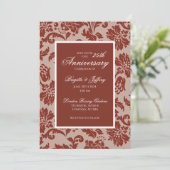 銅の錆のダマスク柄の記念日招待状 招待状 (スタンド正面)
