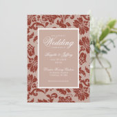 銅の錆のダマスク 結婚式の招待状 招待状 (スタンド正面)